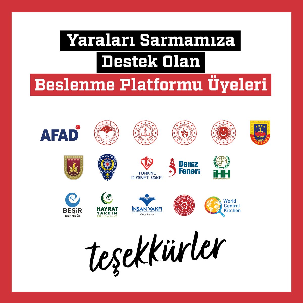 Kizilay's tweet photo. Deprem bölgesinde yaraları sarmamıza hep birlikte destek olan tüm Beslenme Platformu üyelerine sonsuz teşekkürler! #SensizOlmaz https://t.co/QuKSznQR2u