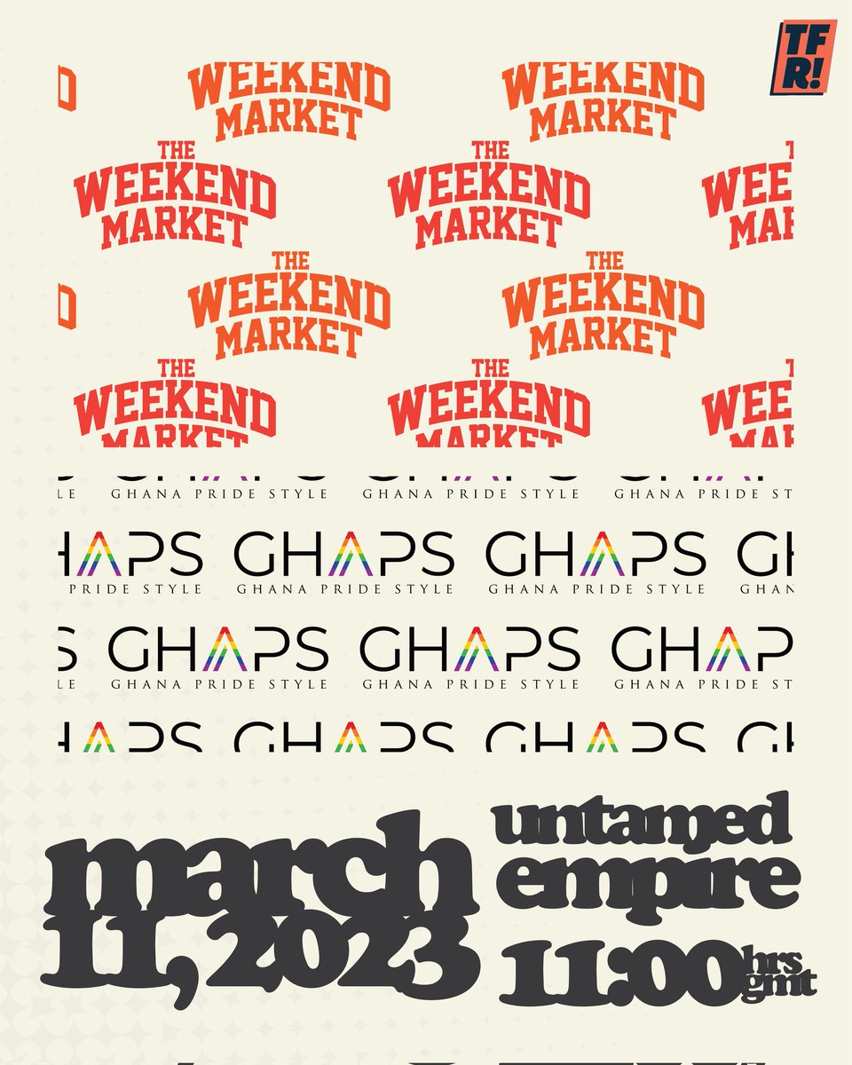 ghaps_'s tweet image. On Saturday March 11, 2023 at @theweekendmarket.tfr , we will be repping our pride style and would love for you all to come through. 
New Adrinkra customised Totes Bags and Shirts available right there and then!!!!
Don't miss out!🤗👊

#theweekendmarket
#ghaps
#Accra
