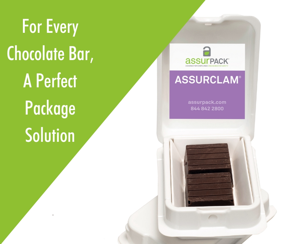 AssurPack's tweet photo. Our patented AssurClam® is the world’s first child-resistant, re-closable plastic clamshell. The AssurClam® offers exceptional versatility with 14 stock sizes and custom molding. >> https://t.co/1Oza00lKNU  #cannabischocolatebar #ediblespackaging #cannabispackaging  #dispensary https://t.co/LTsYYCa8Lk