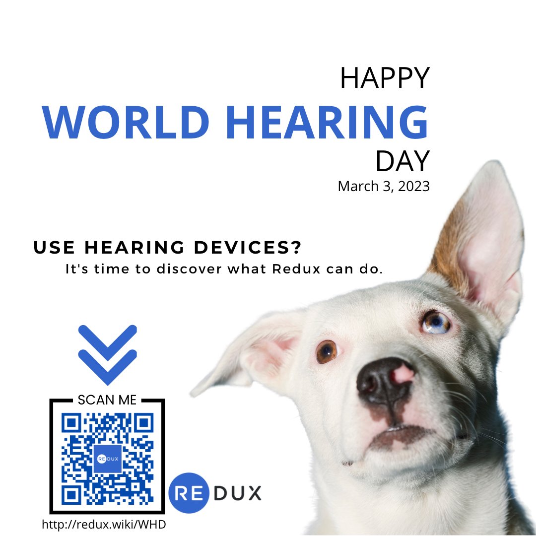 GetRedux's tweet photo. It's World Hearing Day. If you use hearing devices, it's time to discover what Redux can do for them. 

#redux #hearingaids #hearingloss #audpeeps https://t.co/q9Z1aCAuER