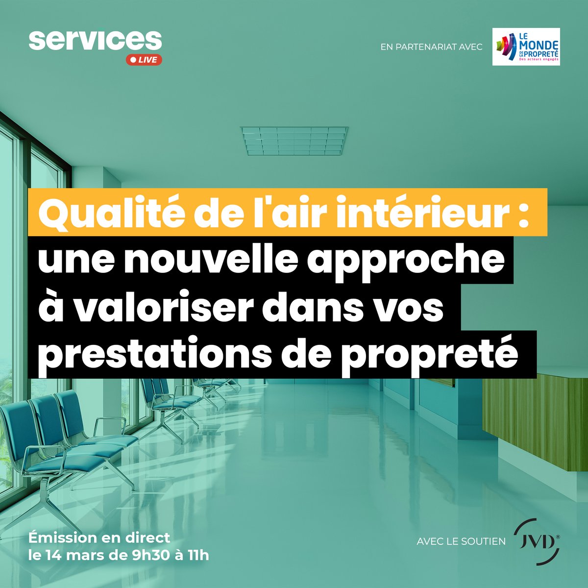 Services_Mag's tweet photo. Êtes-vous inscrit.e à notre émission en direct du 14 mars « Qualité de l'air intérieur : une nouvelle approche à valoriser dans vos prestations de propreté » ?
Inscription obligatoire 👉 https://t.co/bzHPERGlMT

 #QAI #propreté #hygiène https://t.co/ShixQnoMo9