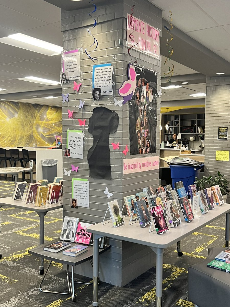 Celebrate #WomensHistoryMonth and read a book by one of these inspiring female authors! Library cadets Maddie, Kira, and Ransom created another beautiful display! #beinspired #women #YAauthors @SMWestOffice @SMSouthLibrary @smnw_ProjectLIT @SMEastLibrary @TheNorthLibrary