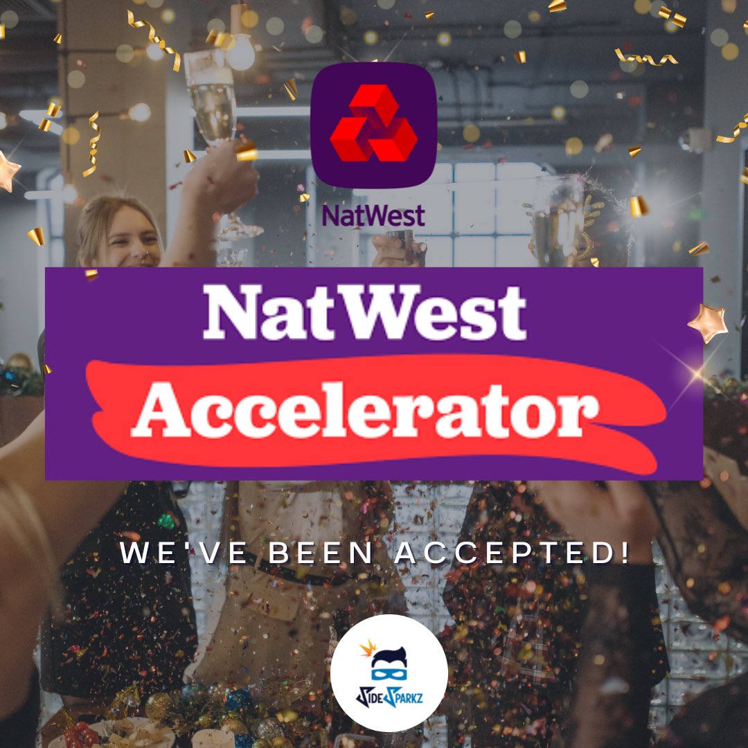 SideSparkz's tweet photo. Exciting news! @SideSparkz has been selected for the Natwest Entrepreneur Accelerator! We're thrilled to join a community of innovative #startups and can't wait to make the most of this incredible opportunity. Thank you @NatWestGroup for believing in us!#Entrepreneurship #NatWest https://t.co/1rsl6K7Lph