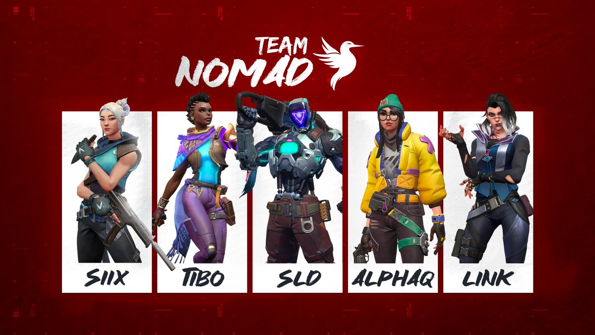 Nomad_eSport's tweet photo. Une étape du VOTF sans équipe #Valorant nous aura suffit !

On souhaite la bienvenue à ces bg :

@SiiX_FR 🔪
@Tiibooooooo ☁️
@sLd_CS 🤖
@AlphaQ_FPS 🎥
@LINK_LINKO 🏹

On compte sur vous, vous allez tout détruire 👌🏾

Rdv demain 13h sur https://t.co/dXK2roHrJ1 https://t.co/Pk9bni7EK3