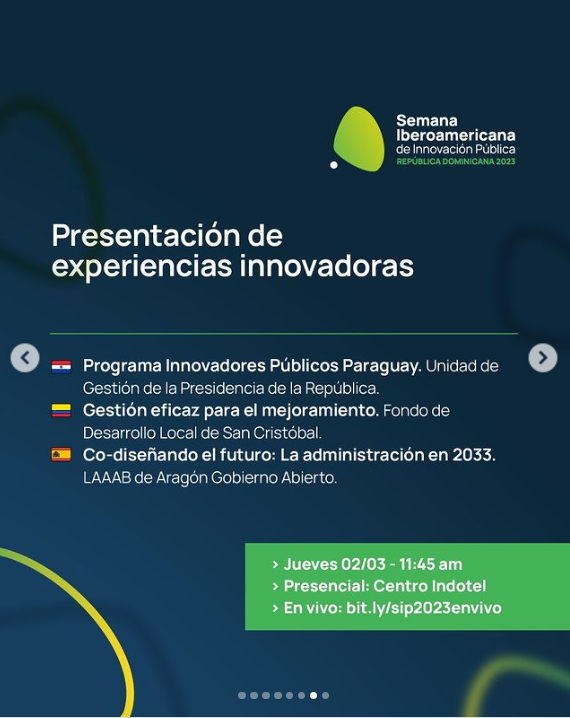 ENIparaguay's tweet photo. ¡Lo logramos! 
Ante Iberoamérica, compartimos detalles del programa Innovadores Públicos, uno de los cinco casos de éxito de  @InnovaCiudadana.
En nombre de @conacytparaguay y la Unidad de Gestión de @PresidenciaPy, a través de la @ENIparaguay ¡gracias!
Pronto habrá más novedades https://t.co/TJpSLPYQPs