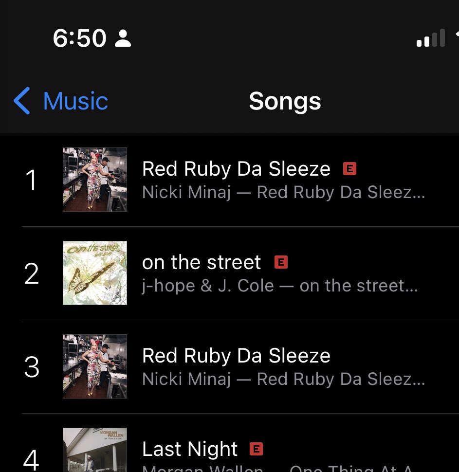 ELIASMINAJ's tweet photo. Woke up to #RedRubySleeze still #1 &amp; #3 on iTunes 😘🥰 https://t.co/0jJQ8j943J