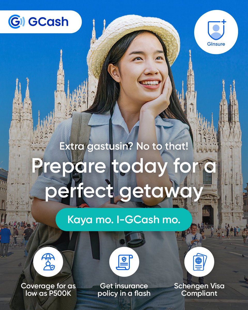 GCash on Twitter "Say no to extra travel expenses with GInsure Travel