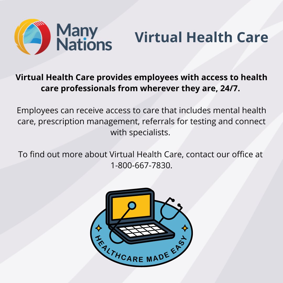 Does your plan have Virtual Healthcare?

Virtual Healthcare can give you and your family access to healthcare professionals, from wherever you are!

#ManyNations #VirtualHealthcare #GroupBenefits