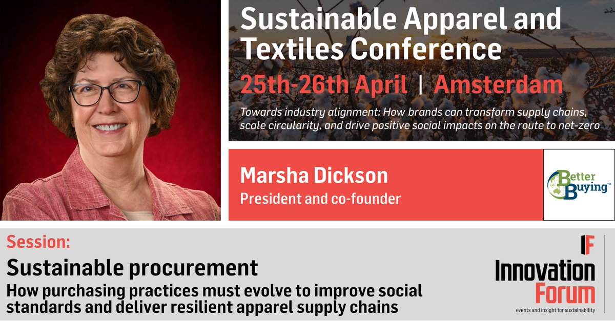 BetterBuying's tweet image. Join us at @InnovaForum in #April #Amsterdam and find out how #purchasingpractices need to #evolve to #improve #social #standards and #drive #transformative #change in #garments #apparel #fashion #industry #brands #retailers #suppliers #supplychain #supplychains @DrMarshaDickson