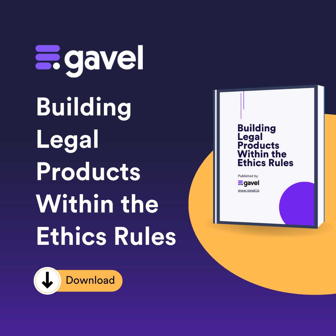 Gavel_io's tweet image. 🔎Looking to build a legal app without violating ethical rules? 
👉 Find your answer in this white paper on “Building Legal Products Within the Ethics Rules”.
Download now: 📩📩
bit.ly/3Zue1s8
#LegalTech #EthicsRules #VirtualAccess #LegalServices