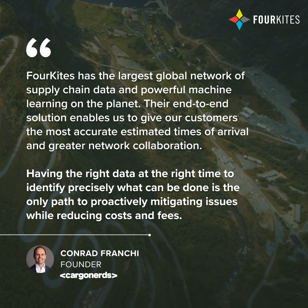 FourKites's tweet photo. Read more about our recent partnership with cargonerds, and how it's helping small and medium-sized freight forwarders throughout Europe streamline communication, strengthen collaboration and increase on-time deliveries.

https://t.co/f04U2gfRTU https://t.co/peA6CXBVnc