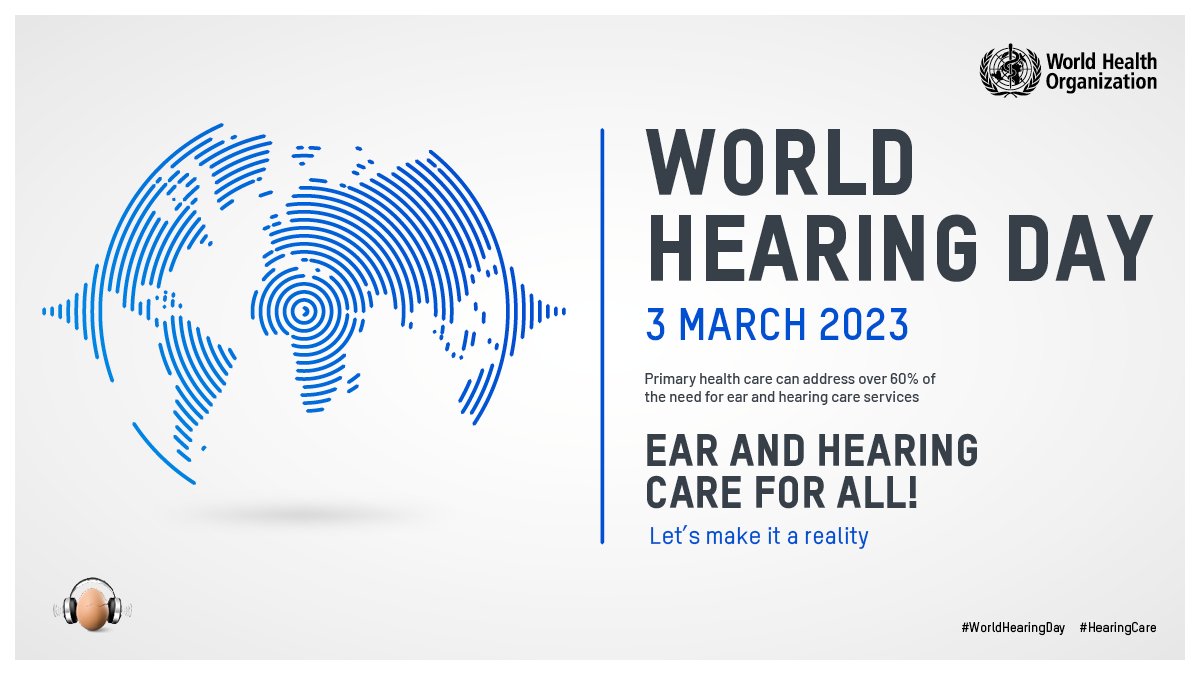 Today is #WorldHearingDay 
Honor the day with us and TAKE SoundChecks!
We're joining @who and the #WorldHearingForum members to promote Ear and Hearing Care for ALL