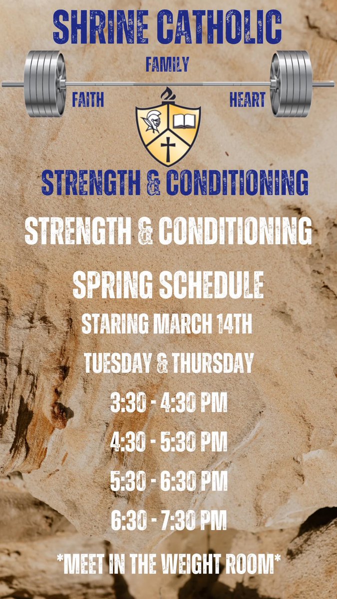 Spring strength and conditioning starts March 14 🏋🏻🏋🏾🏋️