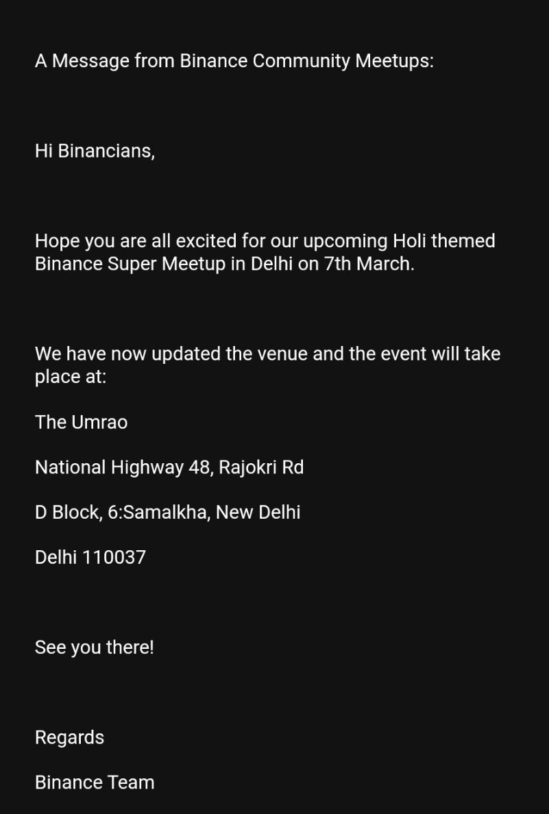 DashDrops's tweet photo. Delhi guys can join the #Binance_Meetup 👀 https://t.co/S1Qvfi9Nz4