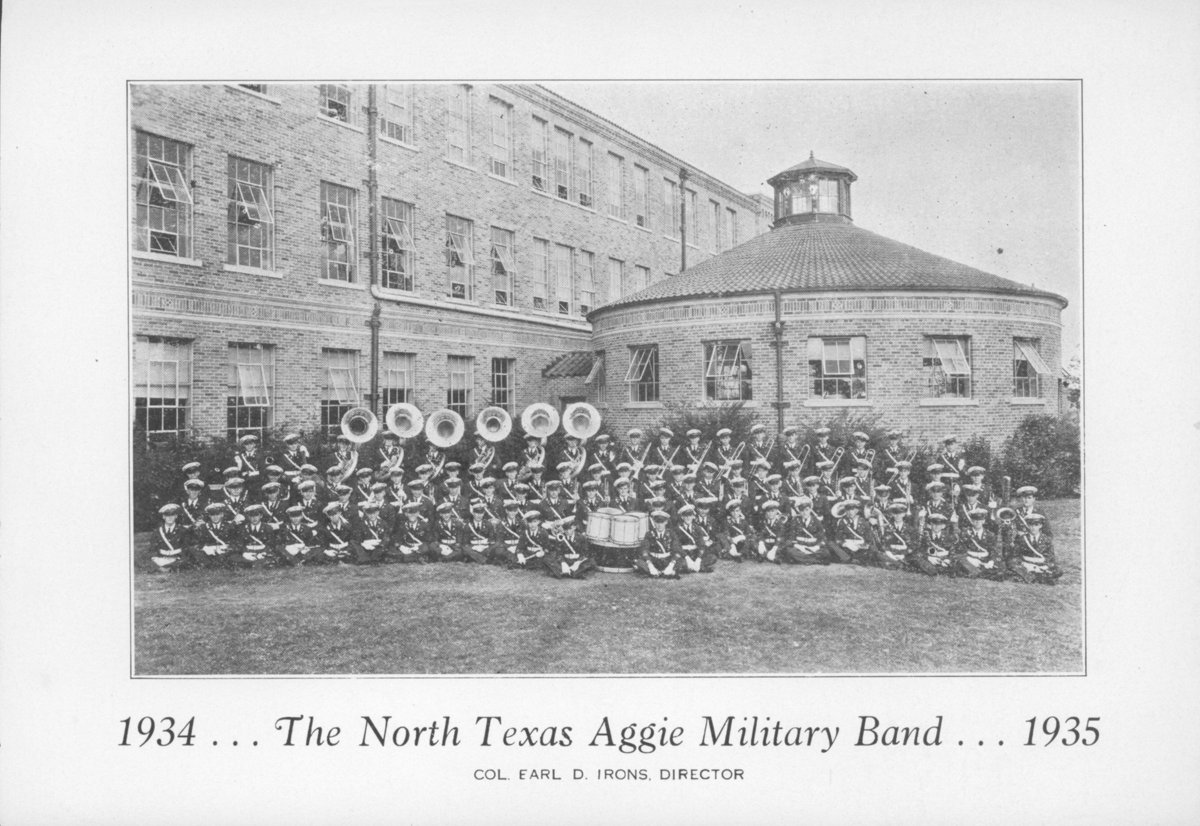 spcouta's tweet photo. The @utarlington band program has an extensive history, beginning when the school was Carlisle Military Academy (top left), then Arlington Training School (top right), North Texas Agricultural College (lower left), &amp; Arlington State College (lower right) #ArchivesMusic https://t.co/23l3z12LyN