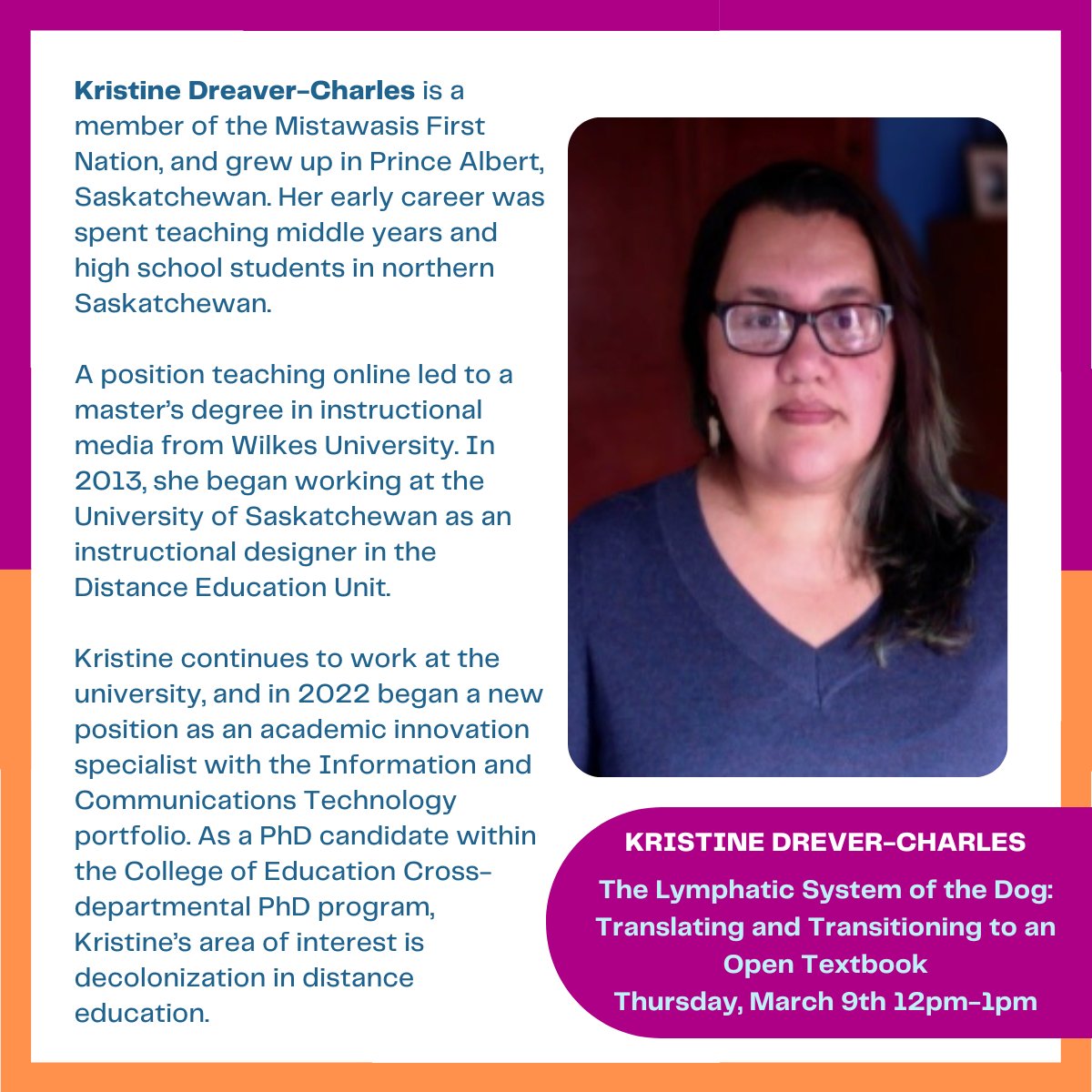 saskpolytechlib's tweet photo. Happy Friday! Today we are sharing the details of the final #OEweek23 Zoom session on March 9th.

Dr. Monique Mayer and Kristine Dreaver-Charles will share how they collaborated with students at @usask to translate a German book, The Lymphatic System of the Dog (1918). (1/2) https://t.co/K6qkv7ug2e