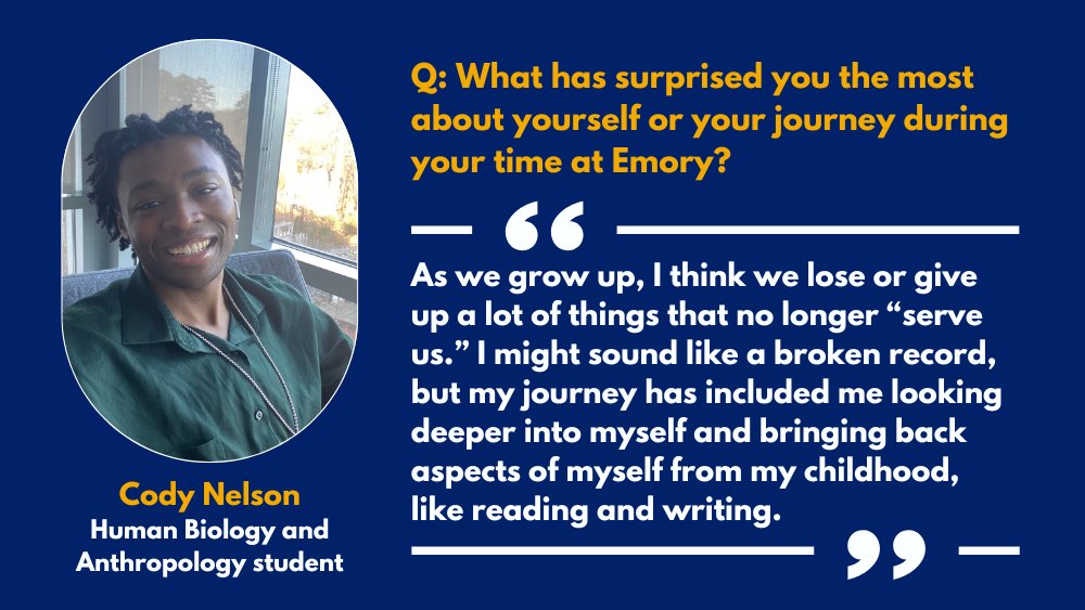 EmoryUniversity's tweet photo. Cody Nelson, a third-year student from Milwaukee who began his Emory experience @EmoryOxford, is majoring in human biology and anthropology, on the pre-med track. Nelson is a recipient of the Emory Advantage – Varner grant and the Emory Grant. https://t.co/2rNg7ETCW7 #OneEmory https://t.co/oC8mCn4qsw