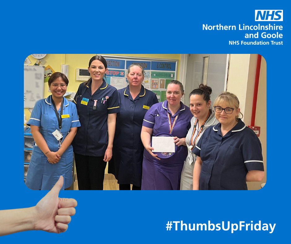 NHSNLaG's tweet photo. #ThumbsUpFriday to the staff on Ward A1 at Grimsby hospital. They received a lovely thank you from our Vulnerabilities team for their support with a patient on the ward. The Vulnerabilities team gave the staff on the ward a box a chocolates and a thank you card. https://t.co/1Xe8XiHZsu