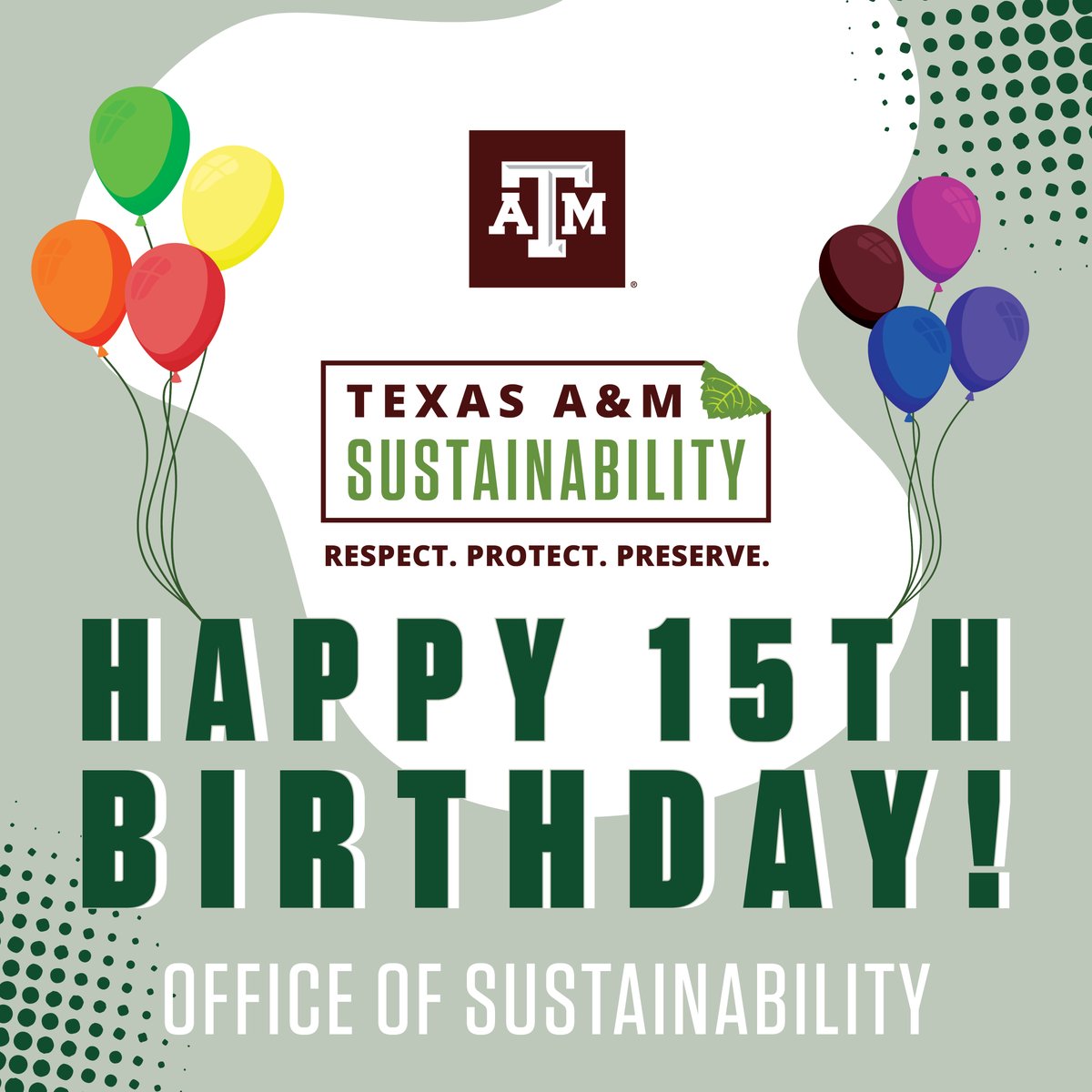 Today marks 15 years since the Office of Sustainability was founded! Happy birthday to us! 🎂🎉