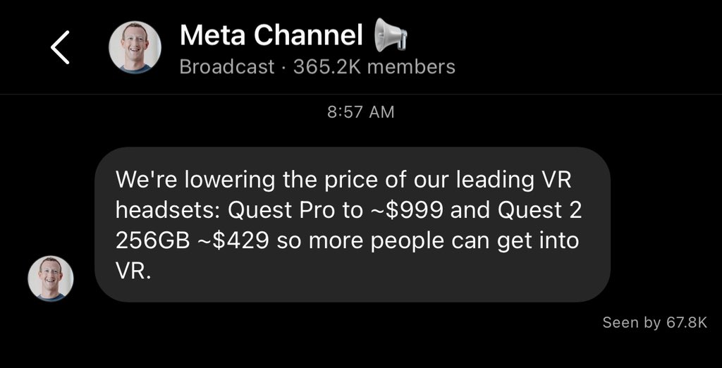 RenjiBijoy's tweet photo. Woaaah! Quest Pro going from $1500 down to $999! Big move! https://t.co/hx887TaI5J