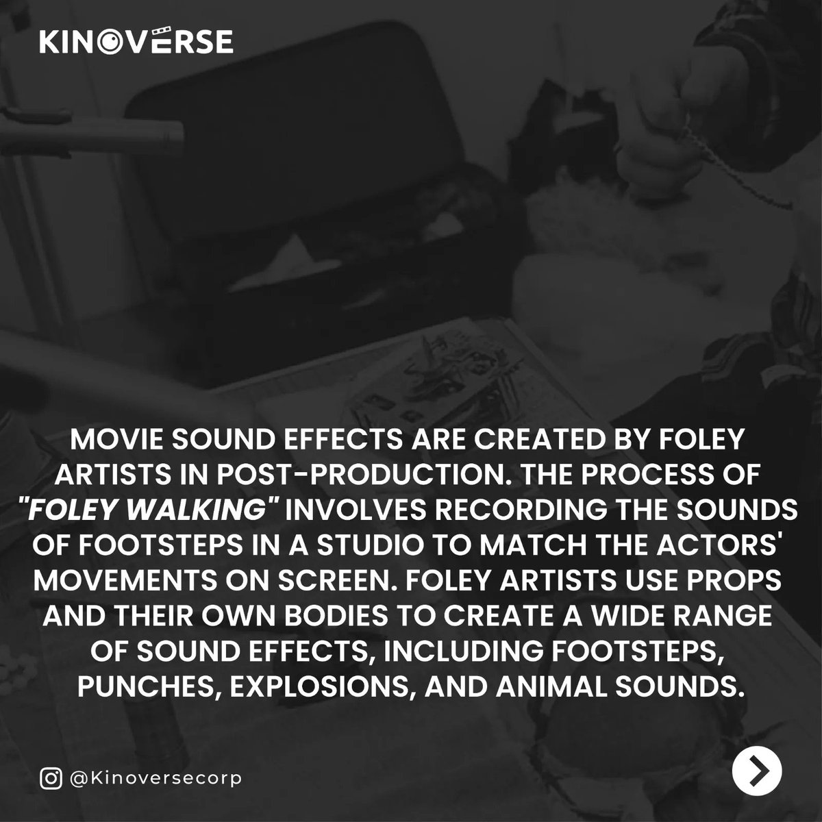 KinoverseCorp's tweet photo. Have you ever watched a movie and wondered how they create those amazing sound effects that bring the story to life?

We’ll go behind the scenes to show film geeks like yourself just what goes into crafting some of Hollywood's most iconic audio clips.

Ready? Let's dive in! https://t.co/M4PymOU8n7