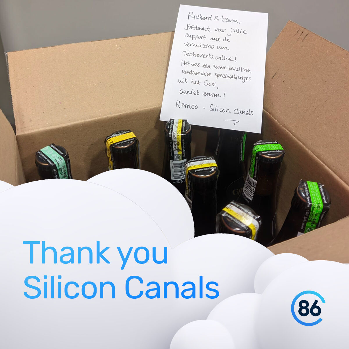 Providing great customer service is extremely important to us. That's why we go to great lengths to ensure that everyone is 100% satisfied. We were allowed to help <a href="/SiliconCanals/">Silicon Canals - European technology news</a> with a website migration. And to be rewarded like this, it is even more fun to help. Thank you!