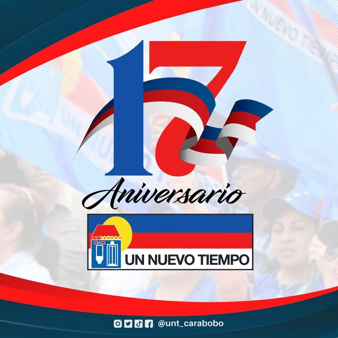 #03Mar | Desde la secretaría política nacional de Unidad Visión Venezuela (@visionvenezuela) les deseamos al Partido Un Nuevo Tiempo (@partidoUNT) un feliz 17° aniversario.

¡Sigamos luchando al lado del pueblo! 🇻🇪

#UNT17añosContigo 
@manuelrosalesg