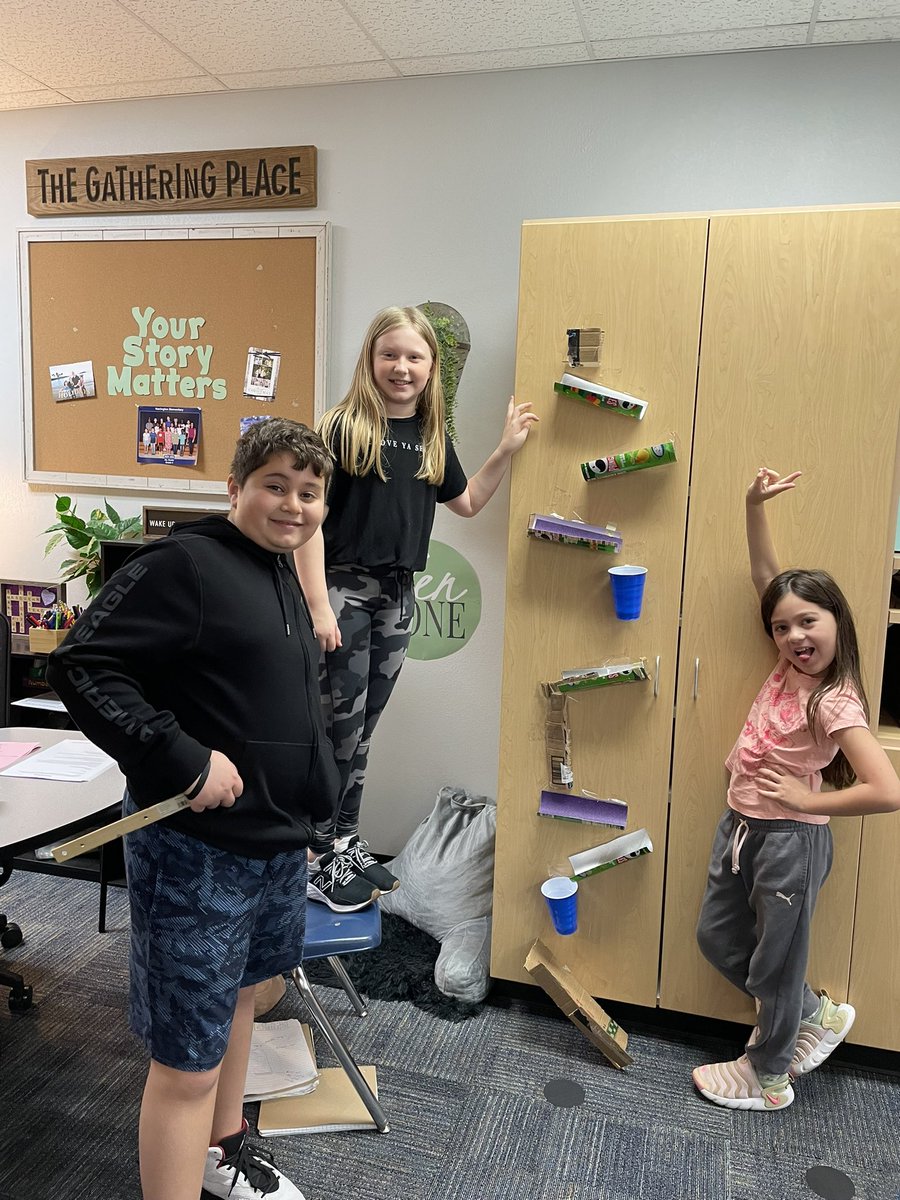 Harrington_El's tweet photo. Our 4th grade students got to make marble runs this week to show how gravity and friction affect their run. https://t.co/IIbPffiC1J