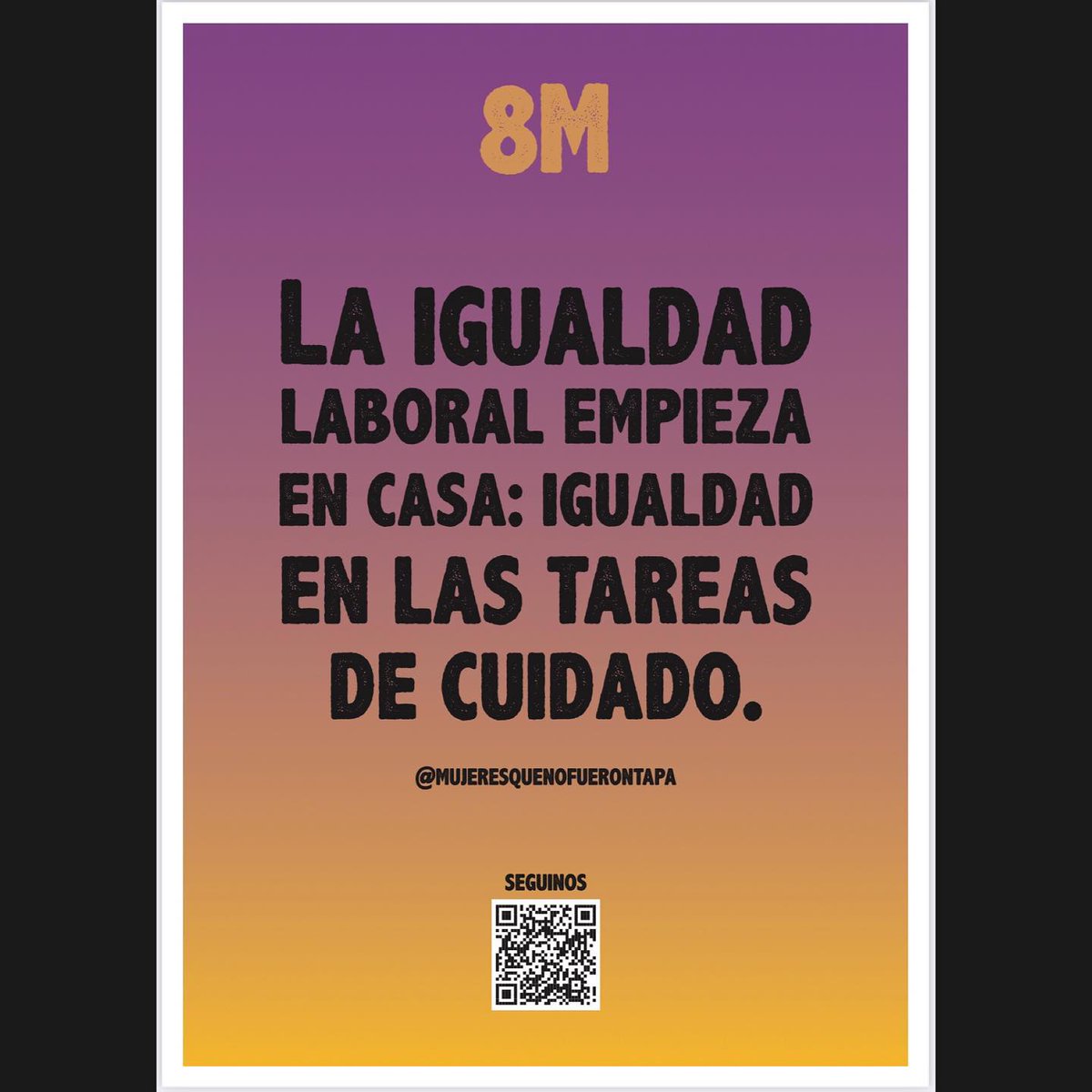 mujeresquenofu1's tweet photo. Acción #8M MQNFT
Los afiches se descargan del link en perfil (IG). Si les sirven, porfa invítennos un cafecito como le invitarían a una amiga 😍☕️ https://t.co/HBFYfOJmo8

¿A quien le viene bien salir a pegar este?

Porque, “eso que llaman amor es trabajo no remunerado”
1/6 https://t.co/A85quykXCH