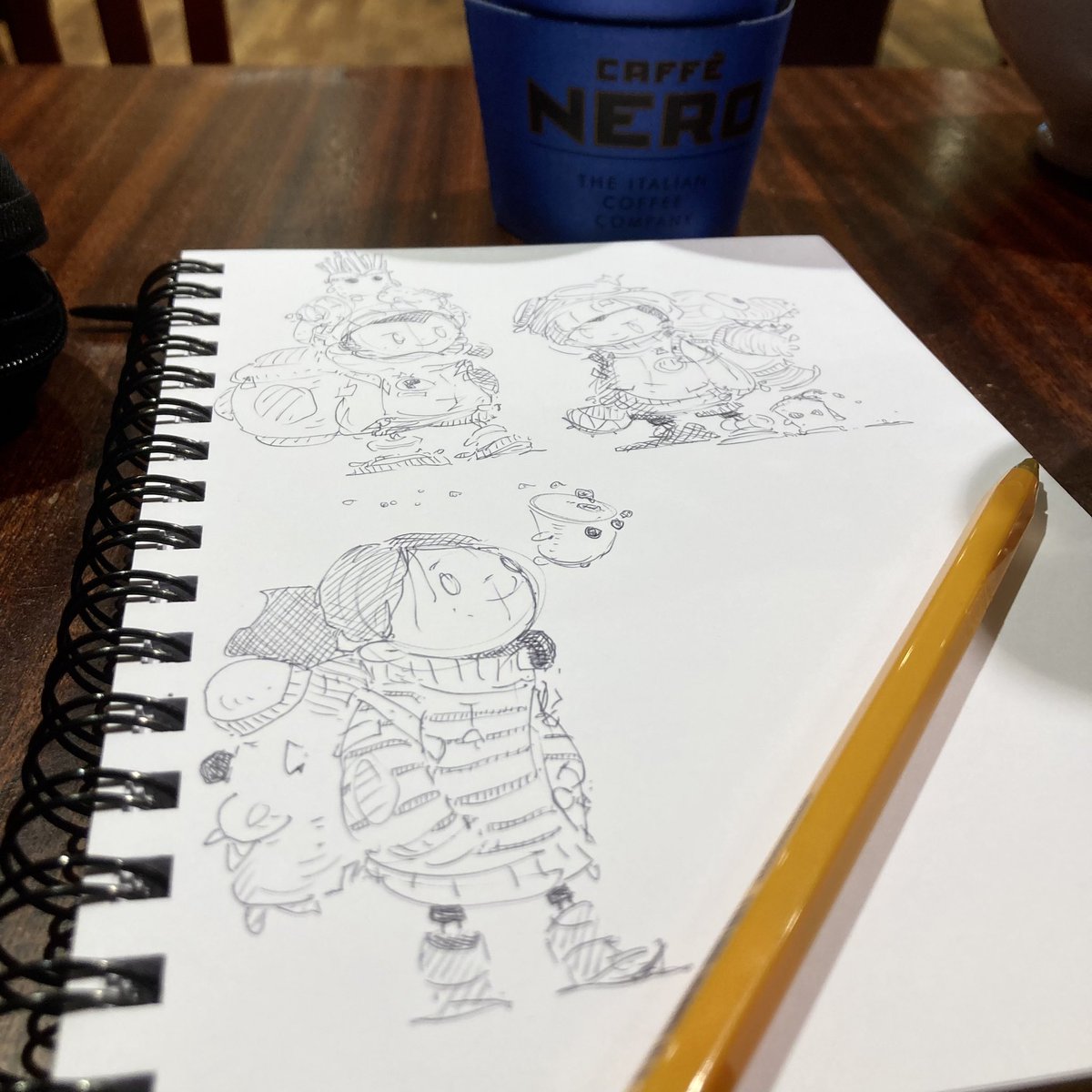 Coffee shops doodles while waiting for the car to be serviced… #coolkids #nftartist #characterdesign
