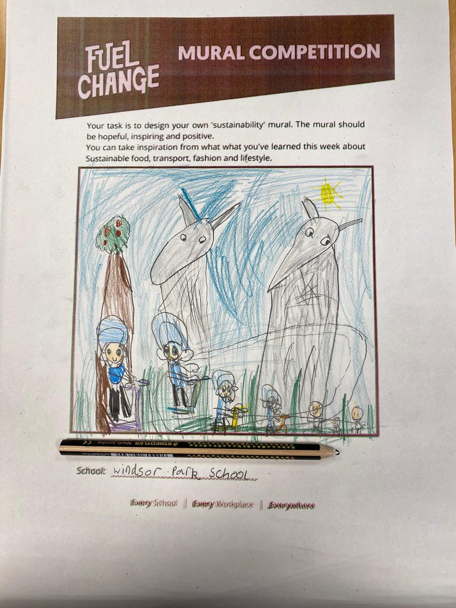 The children completed Murals as part of the @wearefuelchange competition. We were inspired by our sustainable travel choice today when visiting #KnowYourEco 🛴! #FuelChangeMural