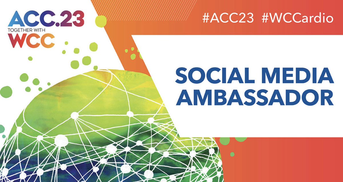 Excited to kick off #ACC23/#WCCardio !

Follow me and all #SoMe Ambassadors for the latest highlights!

I'll be focusing on #ACCHFT and #cvGenetics with all late-breaking trials in #HCM #SportsCardiology #transplant and beyond!
#ACCFIT #ACCEarlyCareer