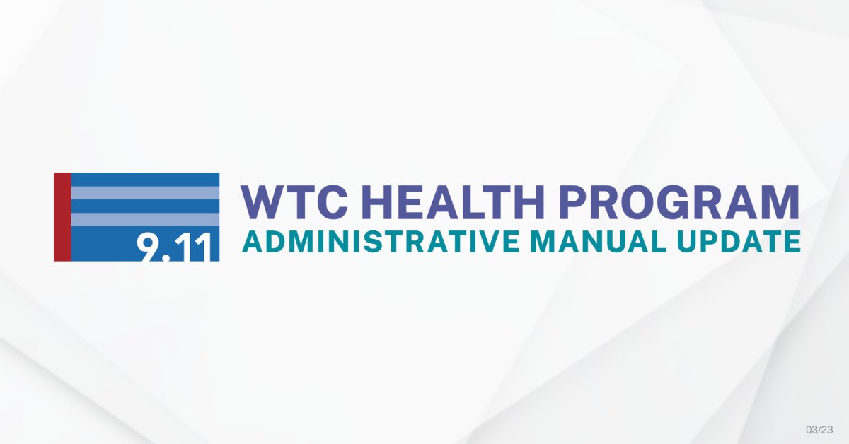 📢 Announcement: Updates and changes to the #WTCHealthProgram Administrative Manual as of February 27 cdc.gov/wtc/admin_2023…