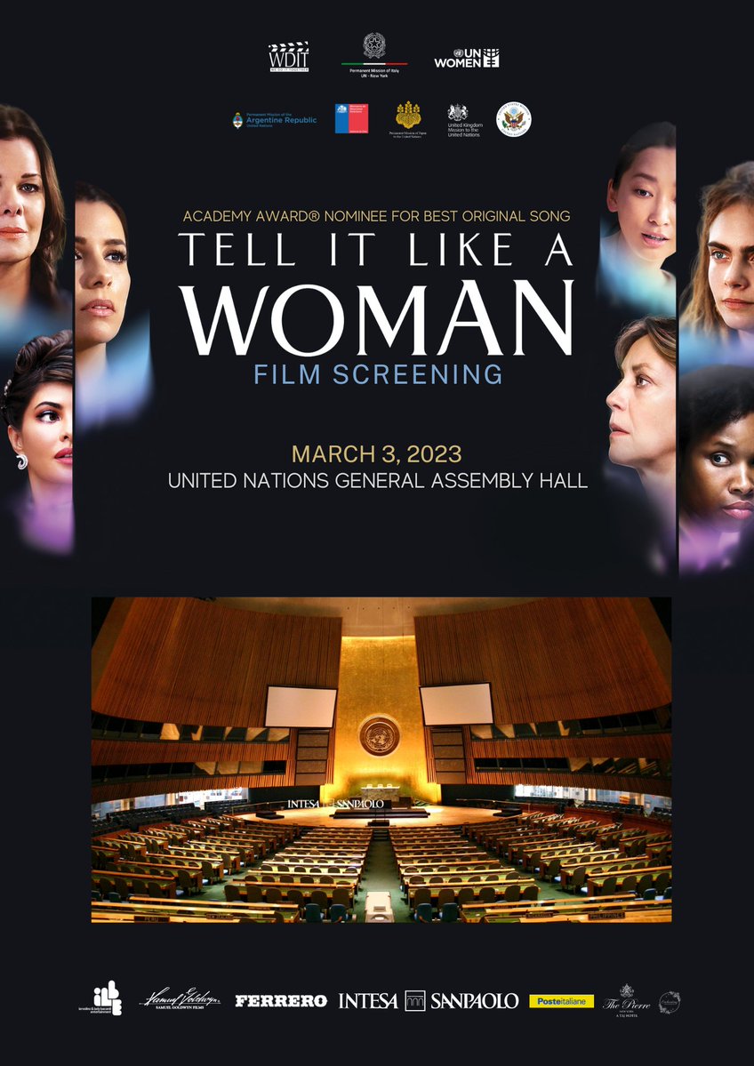intesasanpaolo's tweet image. 📆Oggi ⏰24.00 alla vigilia della 67^ Commissione #ONU sul #womenempowerment sarà proiettato il film italiano "Tell It Like a Woman". Il progetto è promosso da @UN_Women con il sostegno di Intesa Sanpaolo #CSW67
Per seguire in diretta streaming: 
📌group.intesasanpaolo.com/it/sezione-edi…