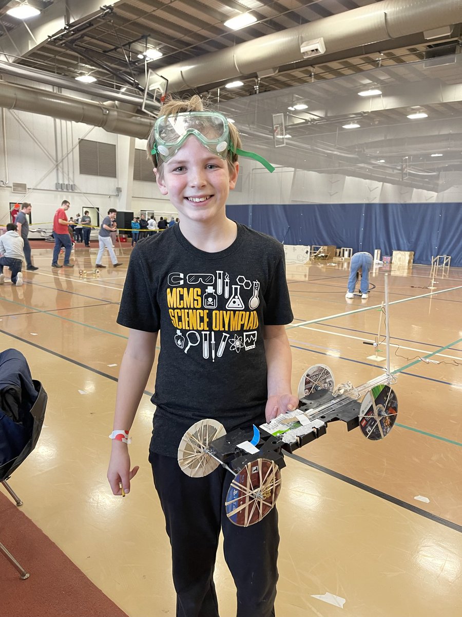 Loved watching this kid enjoy his first year of Science Olympiad with <a href="/TheCreekMCMS/">Mill Creek Middle</a> He had a lot of fun and learned a lot. #scienceolympiad #middleschool #wheeledvehicle