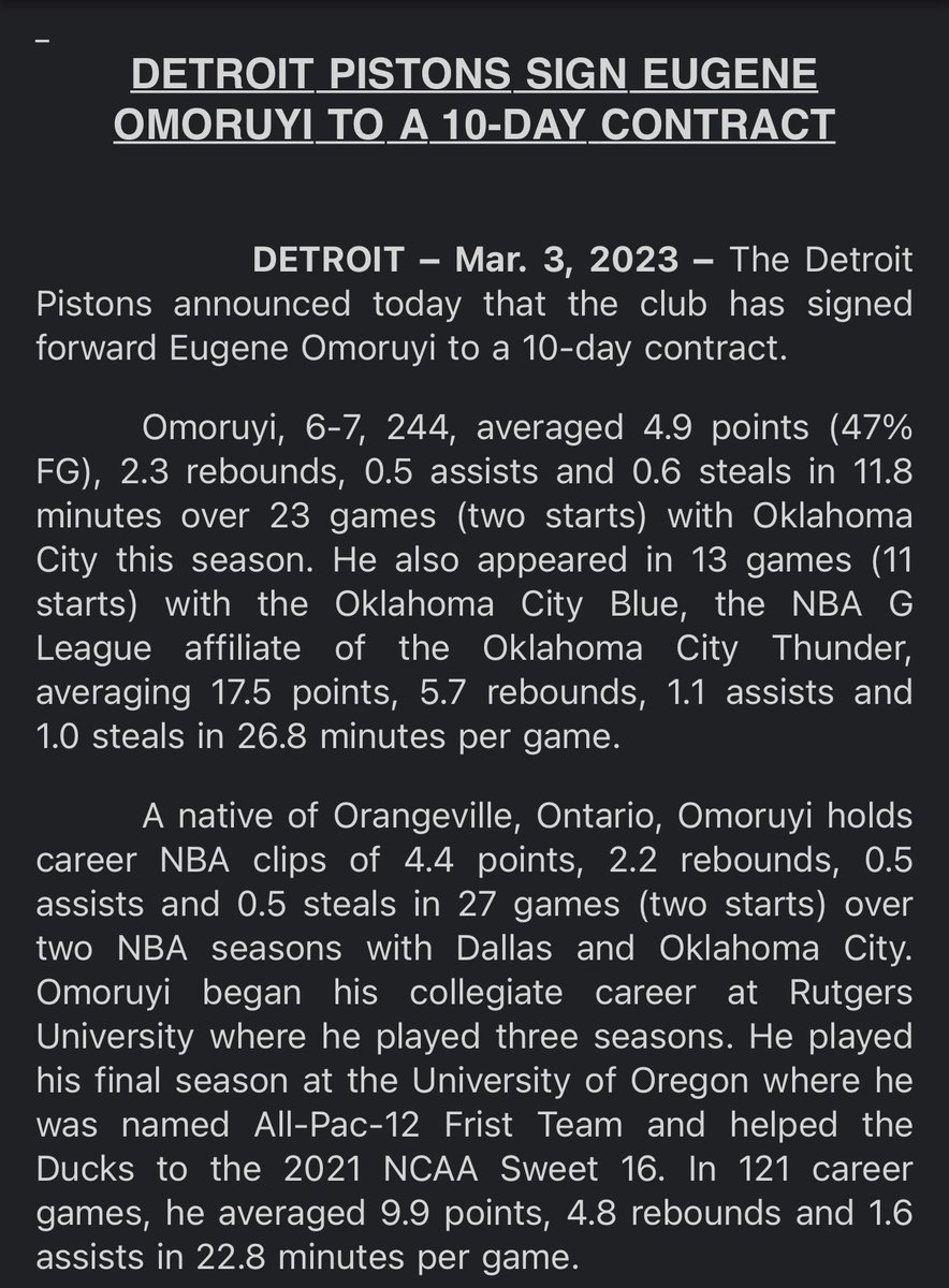 Pistons sign Eugene Omoruyi HoopsHype