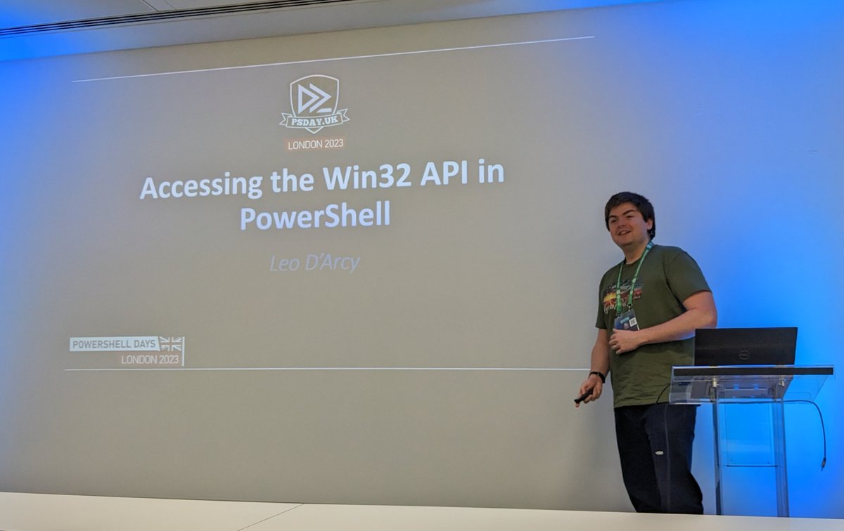 IISResetMe's tweet photo. It's P/Invoke in #PowerShell o'clock with @LeoDArcy1, let's go! #PSDayUK https://t.co/MNxRTBLywB