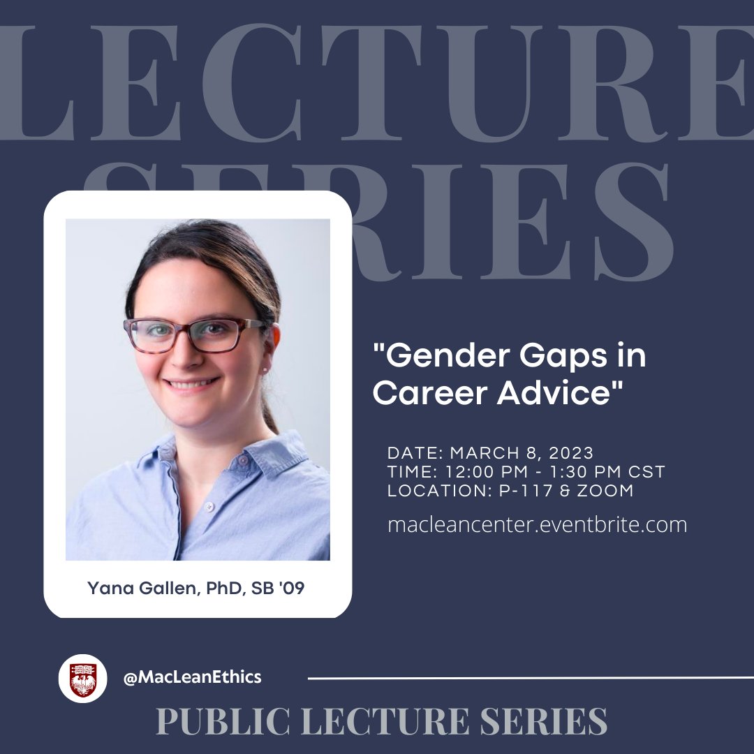 And now for our next lecture! Yana Gallen is joining us to discuss 'Gender Gaps in Career Advice.' 12pm, Wednesday, on Zoom and in person. Register here: eventbrite.com/e/479220510447 @FutureDocs @JOylerMD
