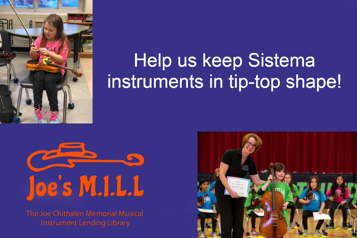 JoesMILL's tweet photo. Joe’s M.I.L.L. supports the Sistema program by maintaining &amp; repairing instruments. This year there were some instruments that needed professional repair, exceeding regular costs.

Please donate to help us keep Sistema playing beautifully!

Visit https://t.co/5B2m8XjQuv to donate https://t.co/xOYlR5Uhcd