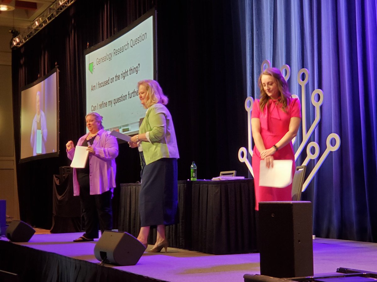 jkericson's tweet photo. Good genealogy starts with a good research question. @FamilyChartMstr @CristaCowan @DiahanSouthard at #RootsTech "People are stuck because they ask the wrong research question." https://t.co/nd98CFxJyP https://t.co/jkAY3HM9fz