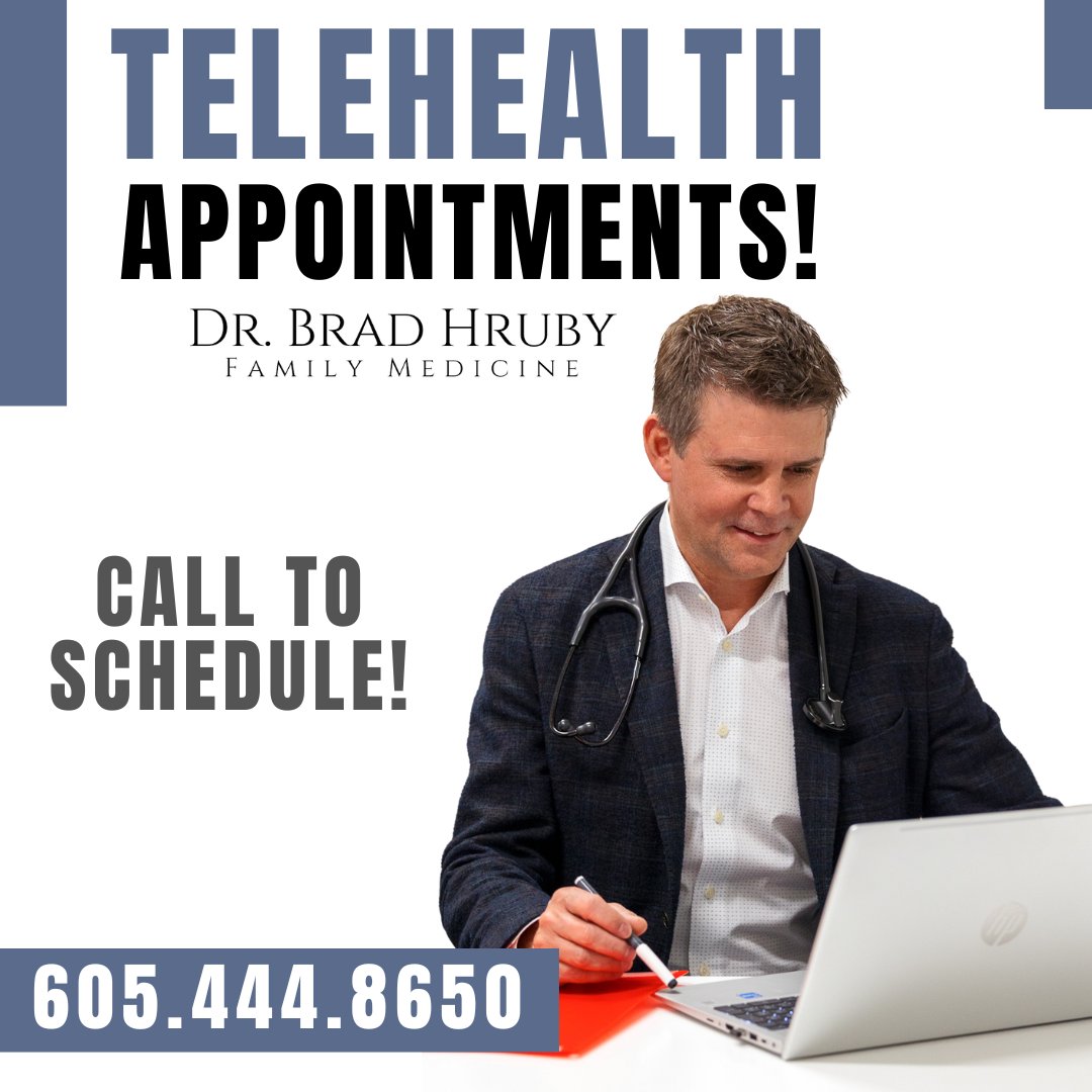HrubyClinic's tweet image. If you are interested in a telehealth visit, please give our clinic a call to ensure that your visit qualifies!

#familymedicine #hrubyclinic #siouxfalls #siouxfallsspecialtyhospital #telehealth