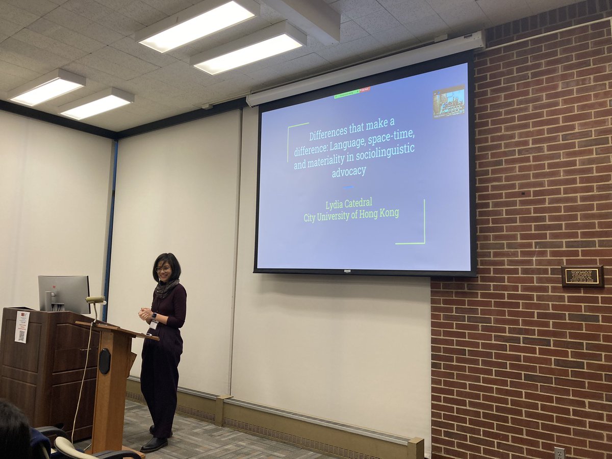 Starting out day 2 of <a href="/SoSyUIUC/">Sociolinguistics Symposium, UIUC</a> with an outstanding talk by Dr. Lydia Catedral!! What an amazing way to start a Friday!! 🤩