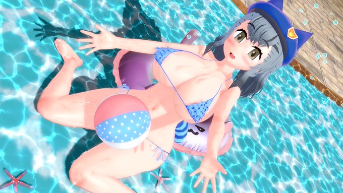 プールに来ましたヒカリちゃん💦 