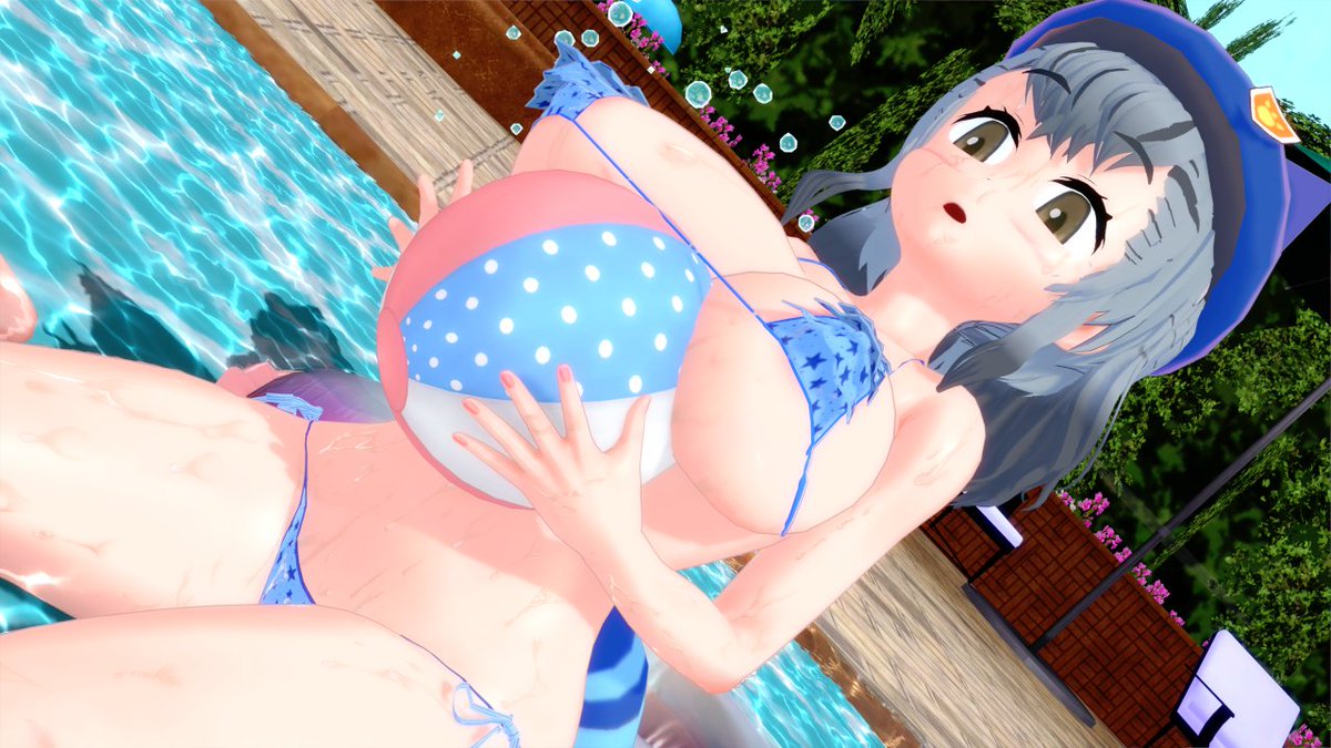 プールに来ましたヒカリちゃん💦 