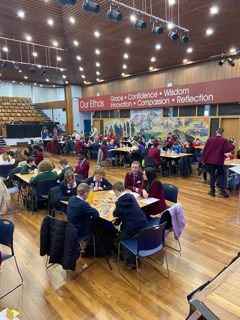 HCScot_Maths's tweet photo. The Hamilton College Mathematics department was delighted to welcome 24 teams of Primary 7 pupils from schools across Lanarkshire for our Primary Maths Fun Day 2023. Well done to everyone who took part! #confidence #mathsfunday https://t.co/OBI262sp4s