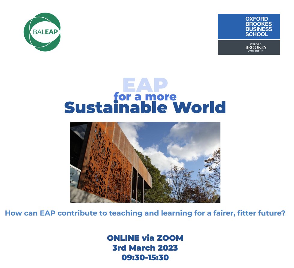 Thank you so much to the Oxford Brookes team for all their hard work putting together such an inspiring &amp; thought-provoking #BrookesPIM 

&amp; thank you to presenters and participants for your contributions to the discussion

Looking forward to what's next in EAP &amp; Sustainability!