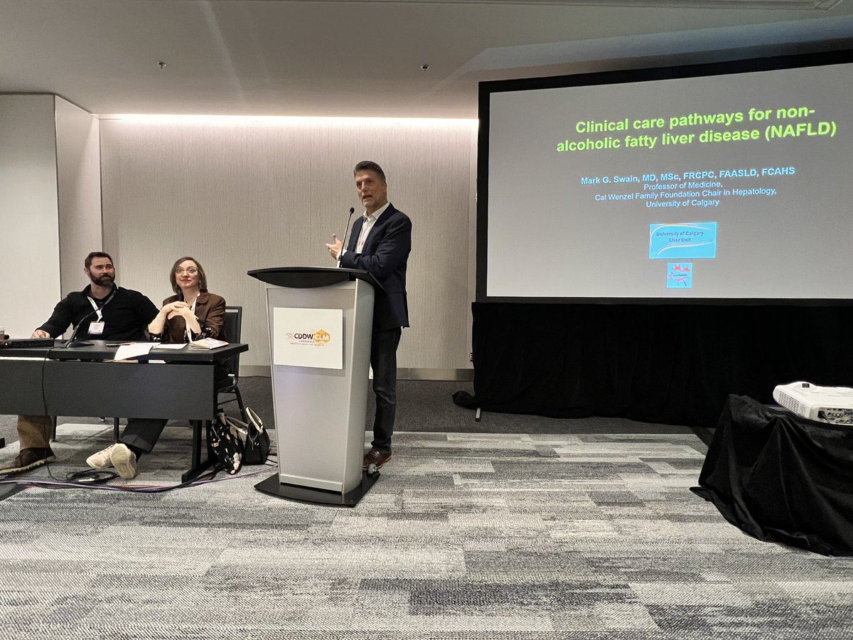 FattyLiverA's tweet photo. Dr. Mark Swain, Calgary Hepatologist, shares his insights about involving Primary Care in the assessment of NAFLD and the University of Calgary Clinical Care Pathway for NAFLD. 

“NAFLD is under-recognized in the primary care setting”.  #CDDWCLM2023 https://t.co/SKLvKnHZNY