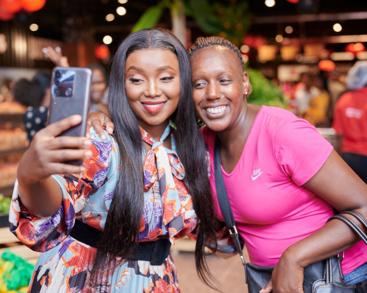 QuickmartKenya's tweet photo. There has been no shortage of great moments at Quickmart Thome. The smiles on @kate_Actress_  and @Jemimah_Auntie  tell it all. It's all happening at #Quickmart56 

#QuickmartThomeNowOpen
#FreshAndEasy
#PamojaNawe https://t.co/SyEEkPRCFc