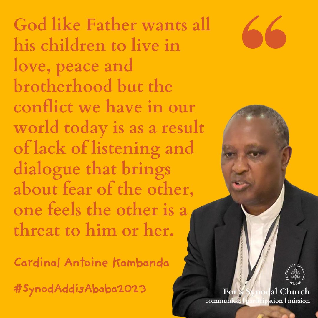 Synod_va's tweet photo. The second working day of #synodaddisababa2023 was entirely dedicated to the practice of spiritual conversation: the method aimed at fostering listening to the Holy Spirit and mutual listening among the participants. #synod #ListeningChurch #walkingtogether https://t.co/oNXnYaobyr