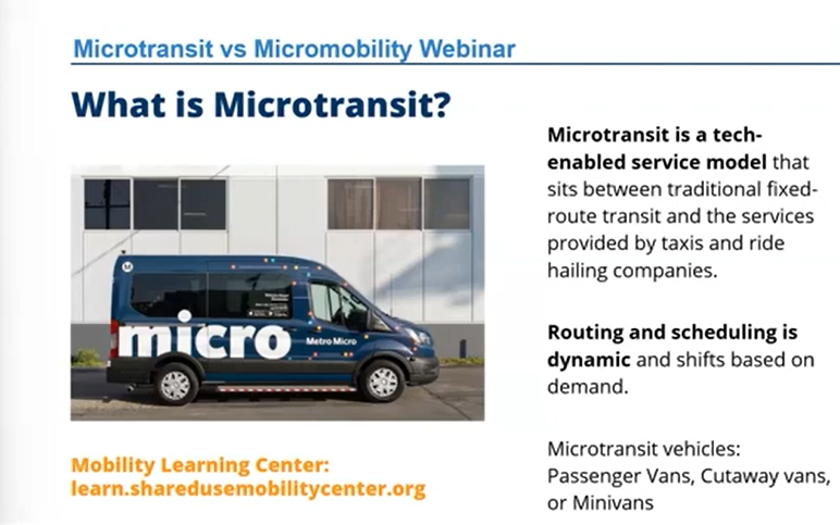 <a href="/nat_rtap/">National RTAP</a>, <a href="/NADTCmobility/">NADTC</a>, @nc4mm &amp; <a href="/SharedUseCenter/">Shared-Use Mobility Center</a> posted the recording of the 1st Microtransit/Micromobility Webinar, held on Feb 23.  Learn the answer to the question "What’s the difference between Microtransit and Micromobility?" bit.ly/3KYYZXj